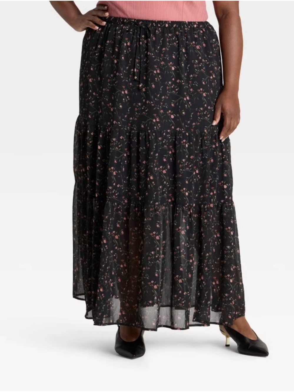 Women's Chiffon Maxi A-Line Skirt - Ava & Viv Size 2X